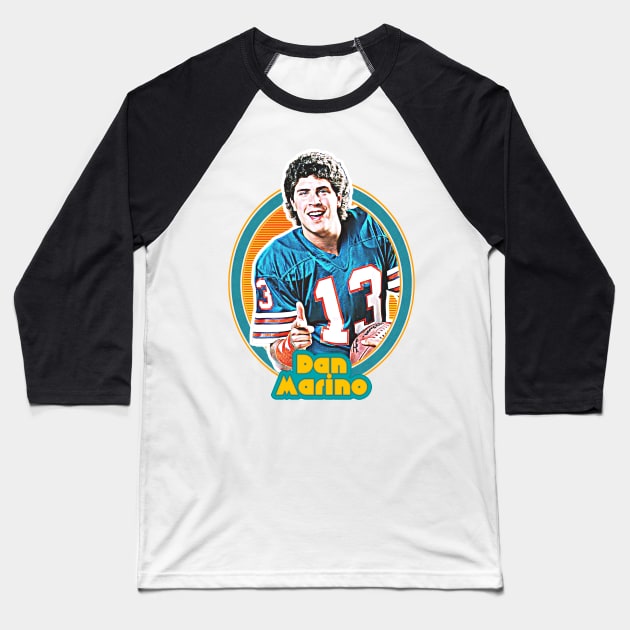 Dan Marino / Retro 80s Football Fan Design Baseball T-Shirt by DankFutura